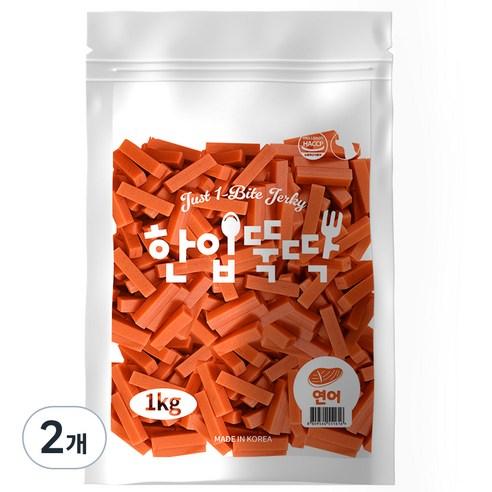 펫토리아 강아지 한입뚝딱 대용량 져키 간식, 연어맛, 1kg, 2개