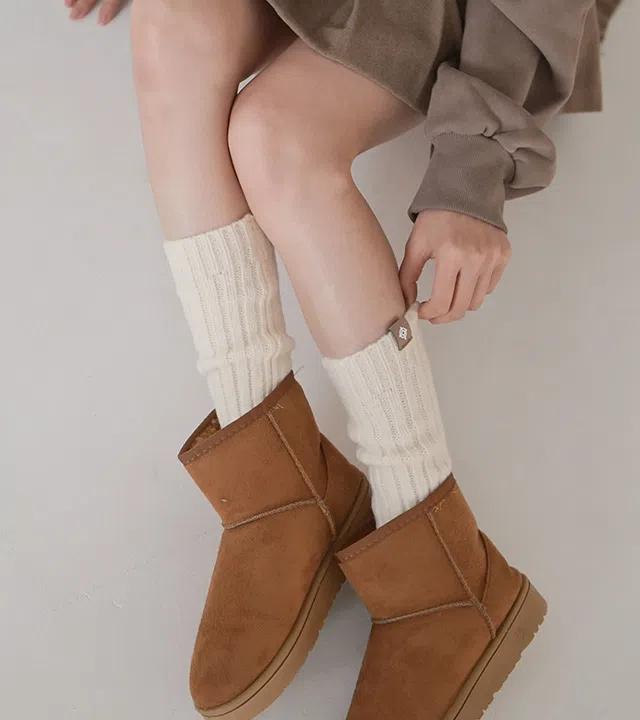 [오늘출발] 겨울 어그찰떡 포근 도톰 골지 꽈배기 레그워머 울 니삭스 니트 양말 3종 no.223