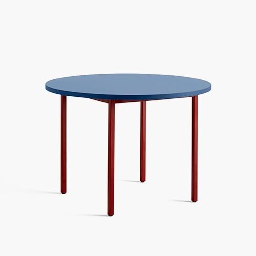 Two Colour Table (Blue 상판 / Maroon Red 프레임- Ø105cm)