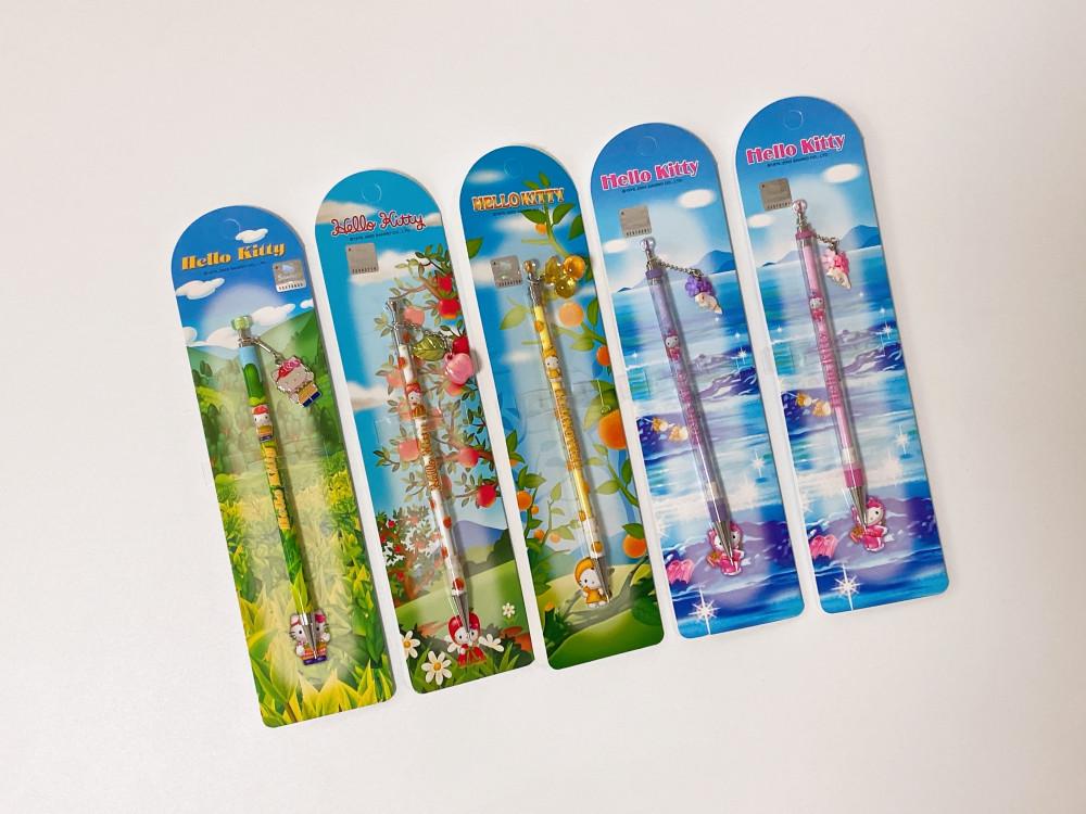 [러버클럽] 헬로키티 스트랩 사과 샤프 고전문구 키링 비즈