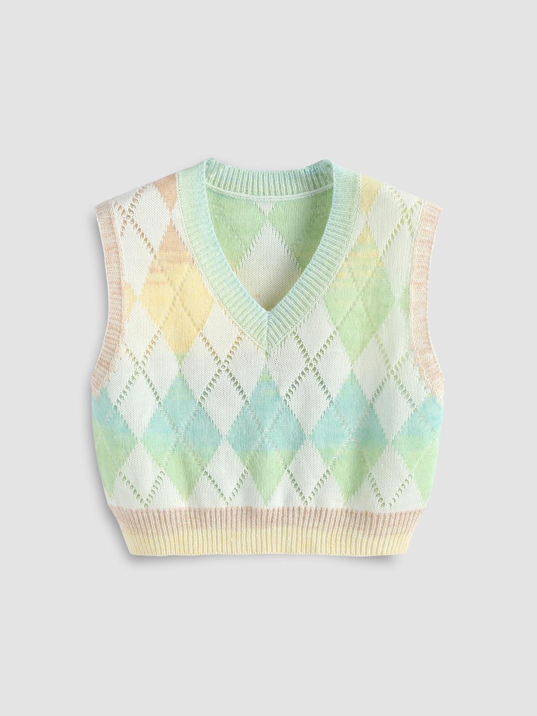 Ombre Argyle Sweater Vest