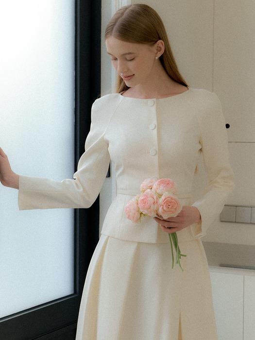 Boat-Neck Raglan-Sleeve Jacket / Ivory(2color)