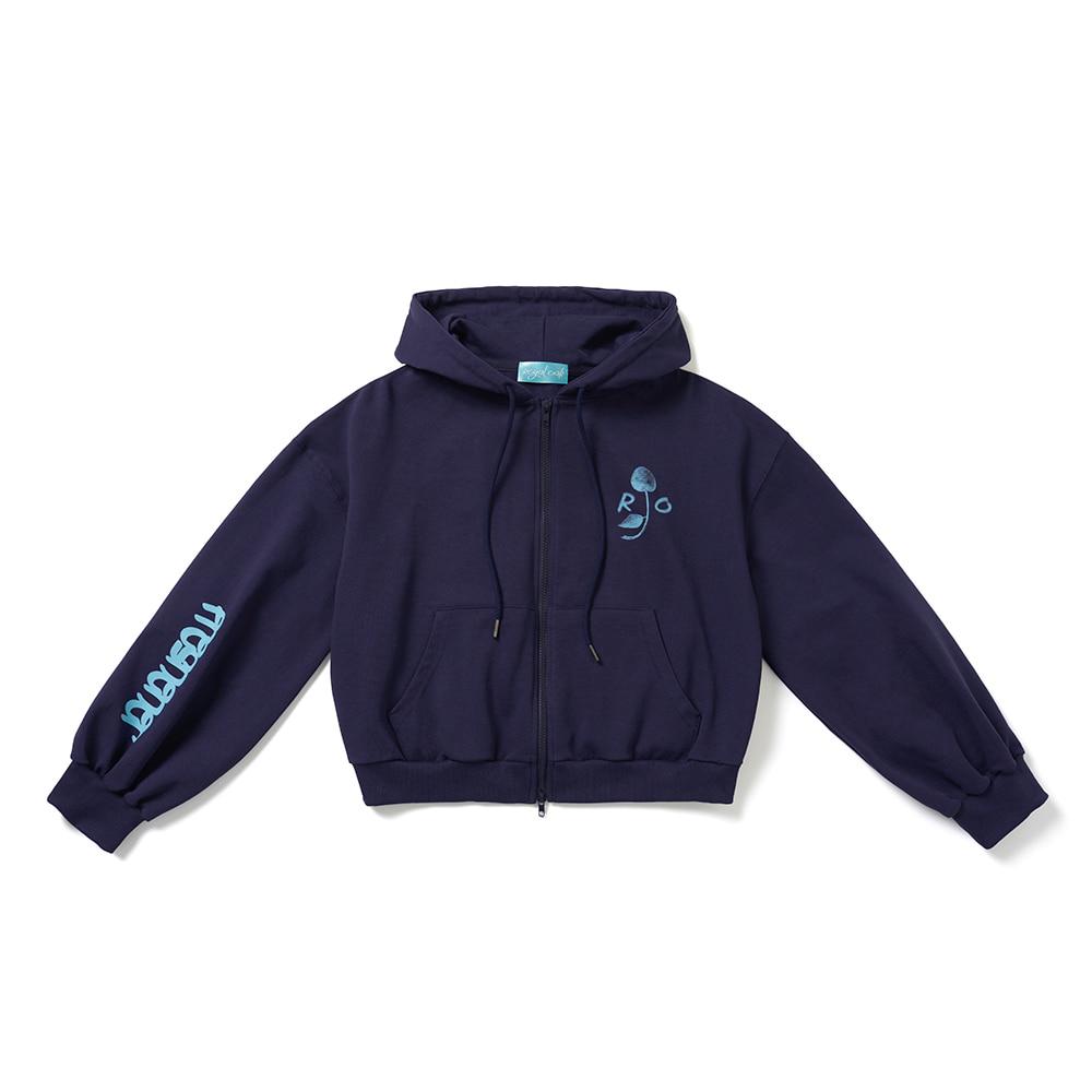CHERRY HOODED ZIP-UP