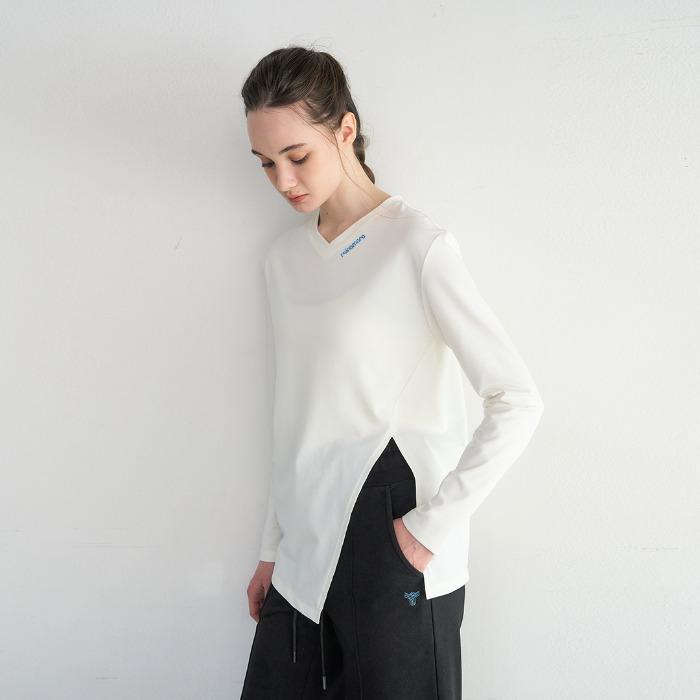 V넥 에센셜 사이드 슬릿 티 에버닌