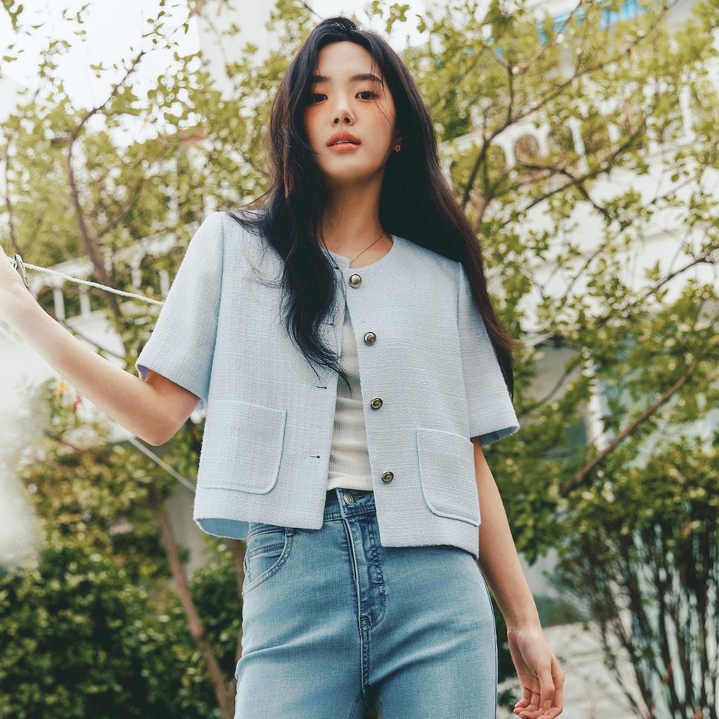 로엠 [2차리오더] 칼라리스 트위드 반팔자켓_RMJKF37S99