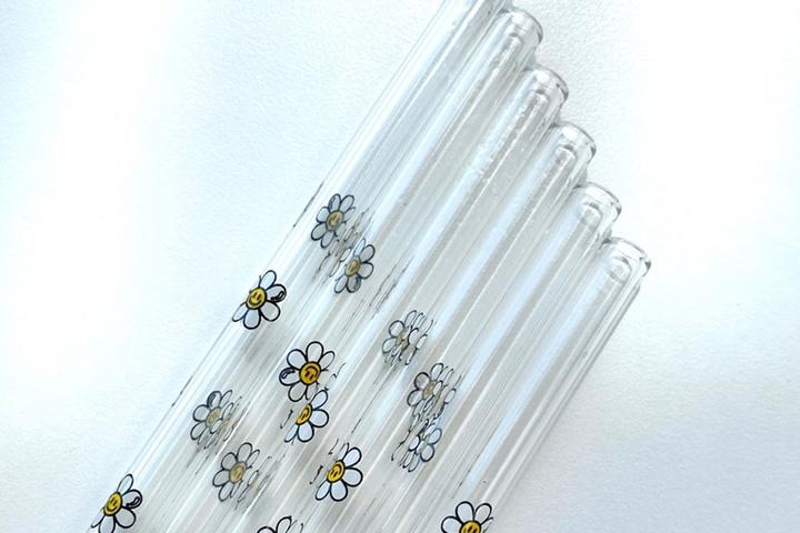 데이지 유리빨대 케이스 파우치 스마일