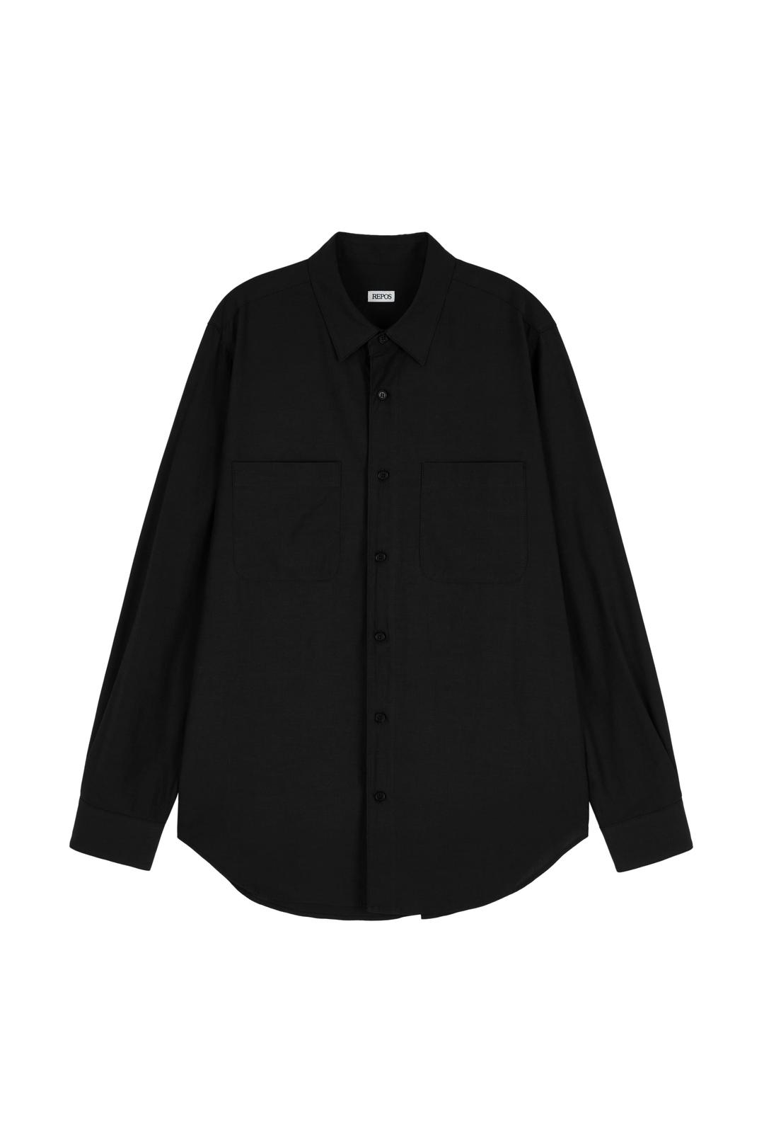 SILKY POCKET SHIRTS (BLACK)