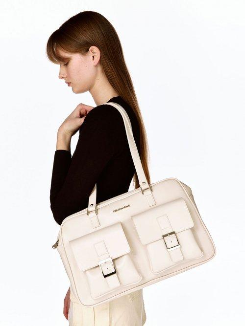 Trapezoid PK Shoulder Bag (eggshell)