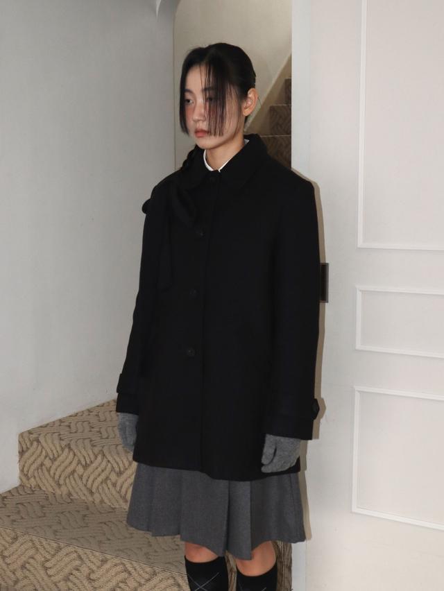 코헌 라운드 카라 하프 코트