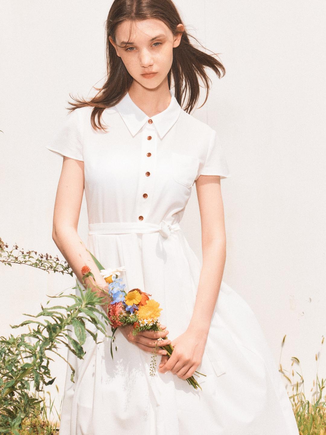 로엘 시어서커 원피스[IVORY]*오늘 출발7/10  11am open