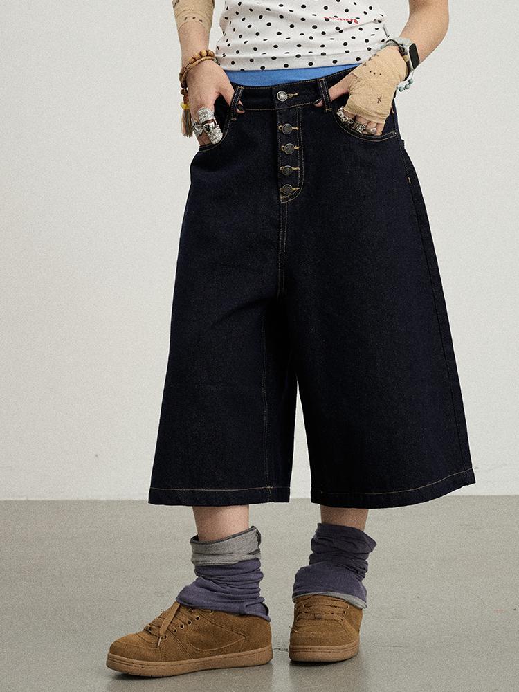 Summer Women's Cotton Woven Denim Crop Pants