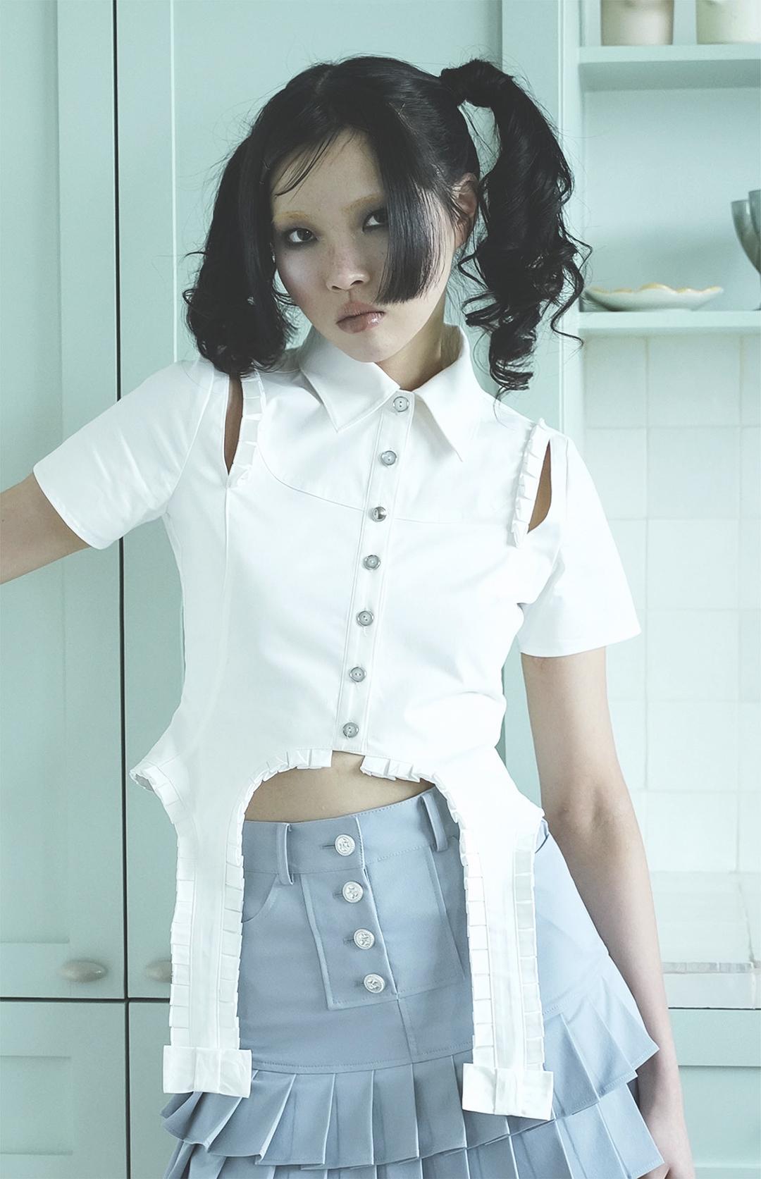 Frilled Strap Shirts & Ribbon