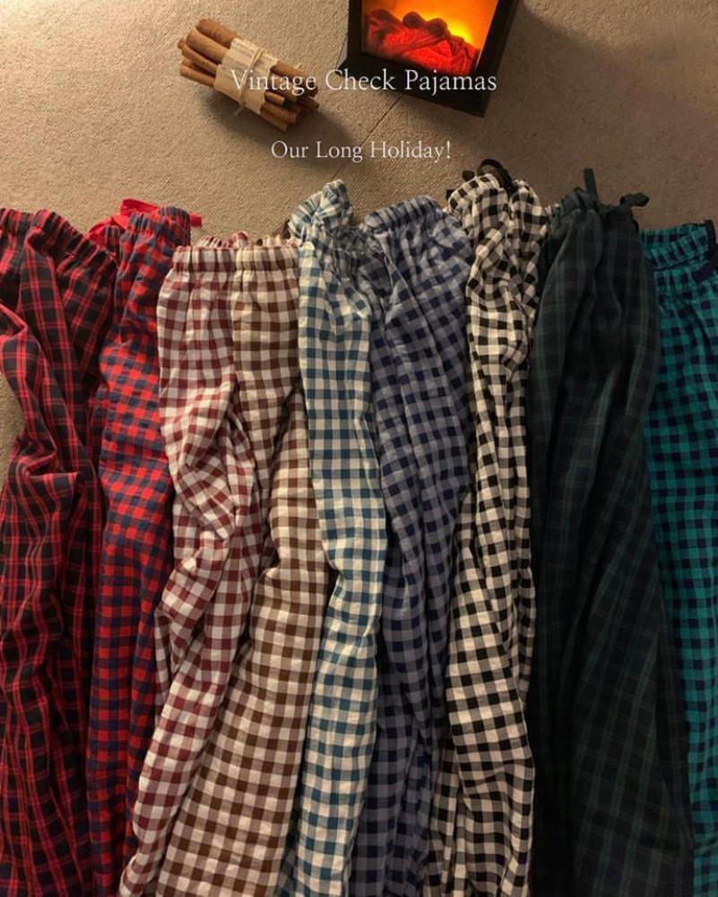 국산 빅사이즈 크리스마스잠옷바지 2XL 커플 체크 남자 여성빅사이즈 겨울 파자마 파티룩