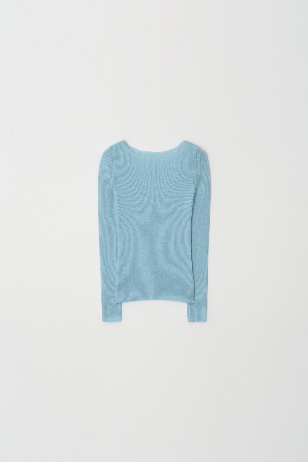Basic Round Knit Top (sky blue)