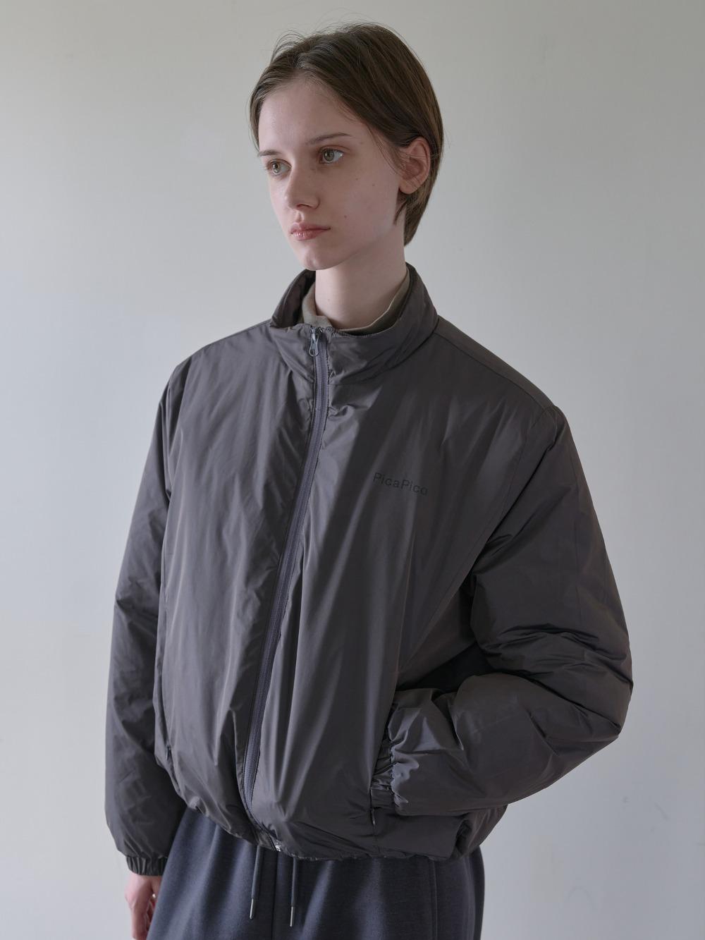 TWO-TONE PUFFER JACKET (charcoal)