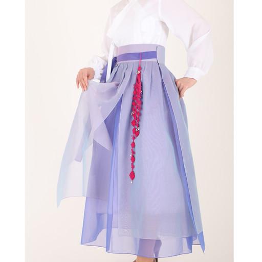 봄꽃 허리치마 - 수국파랑