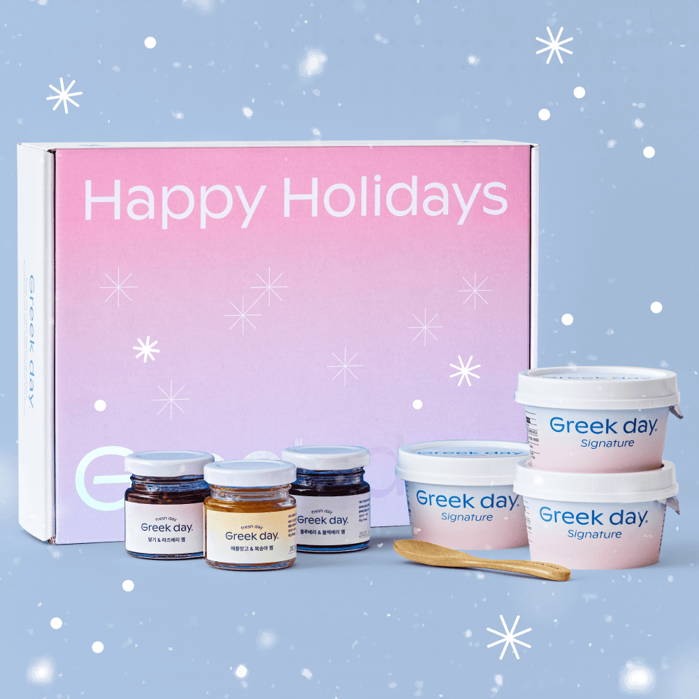 [단독+포장] 꾸덕한 그릭요거트 굿모닝 요거트 박스 (그릭요거트+과일잼+우드스푼+감사카드)
