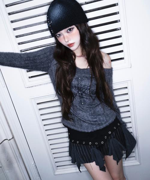 cross starlight knit - charcoal