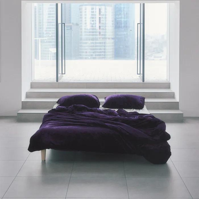 Deep Violet 벨벳 이불커버