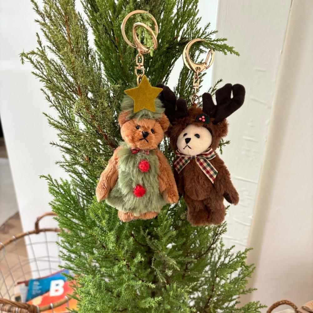 크리스마스키링 트리오너먼트 테디베어키링