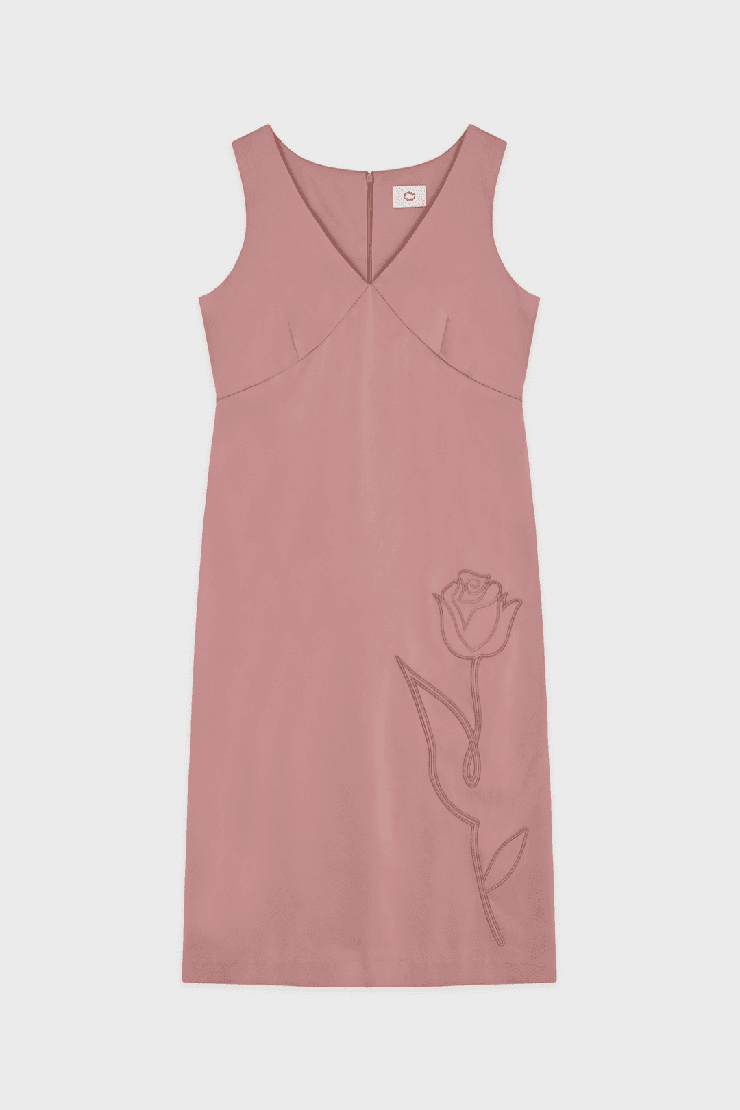 V-Neck Rose Dress (French Rose)