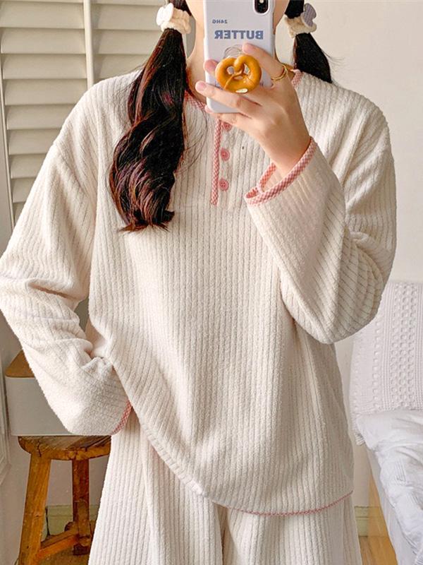 포티드림 긴팔 상하세트 파자마 수면 잠옷