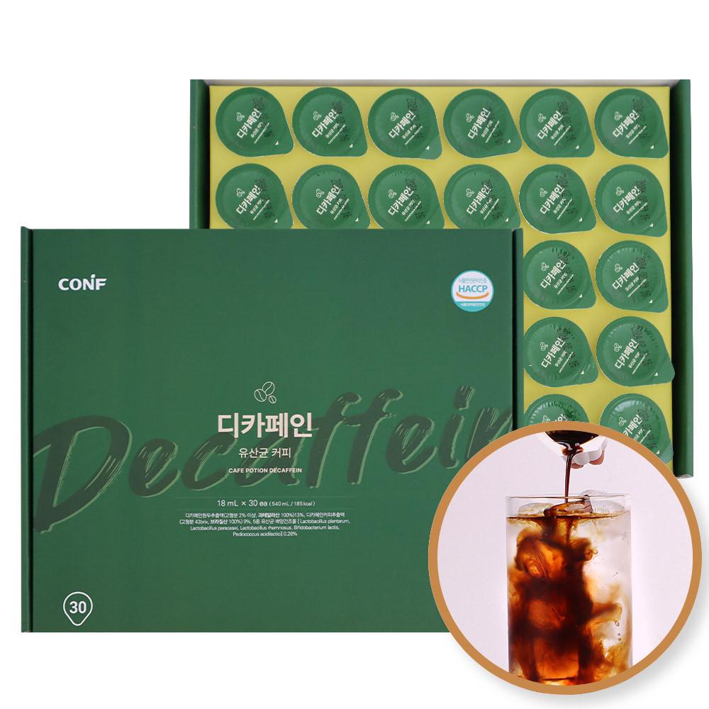 코엔에프 프리미엄 디카페인 유산균 액상캡슐 포션 아메리카노 임산부 커피 선물세트 30개입 [원산지:상세설명에 표시]