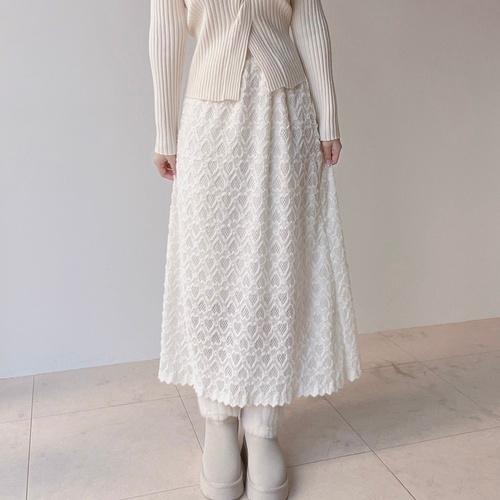 레이스 니트 노엘리나 롱스커트
