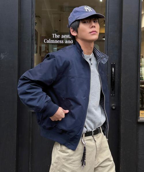 리버시블 체크 헤링턴 점퍼