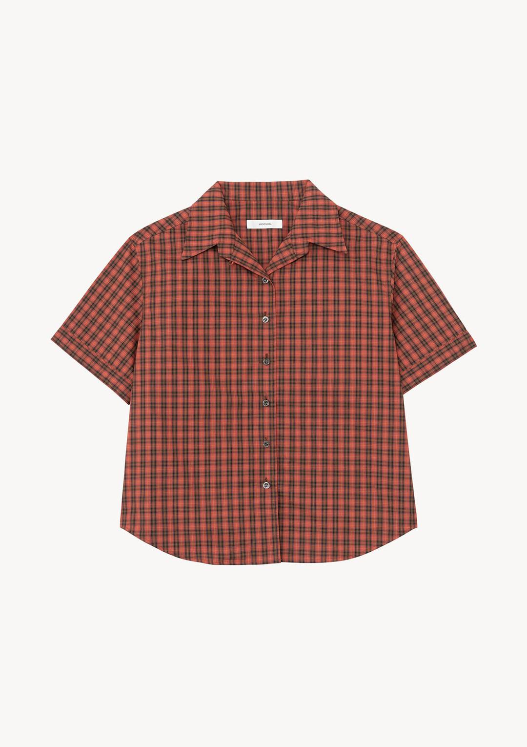 Robin Half Sleeve Shirt in Red Check