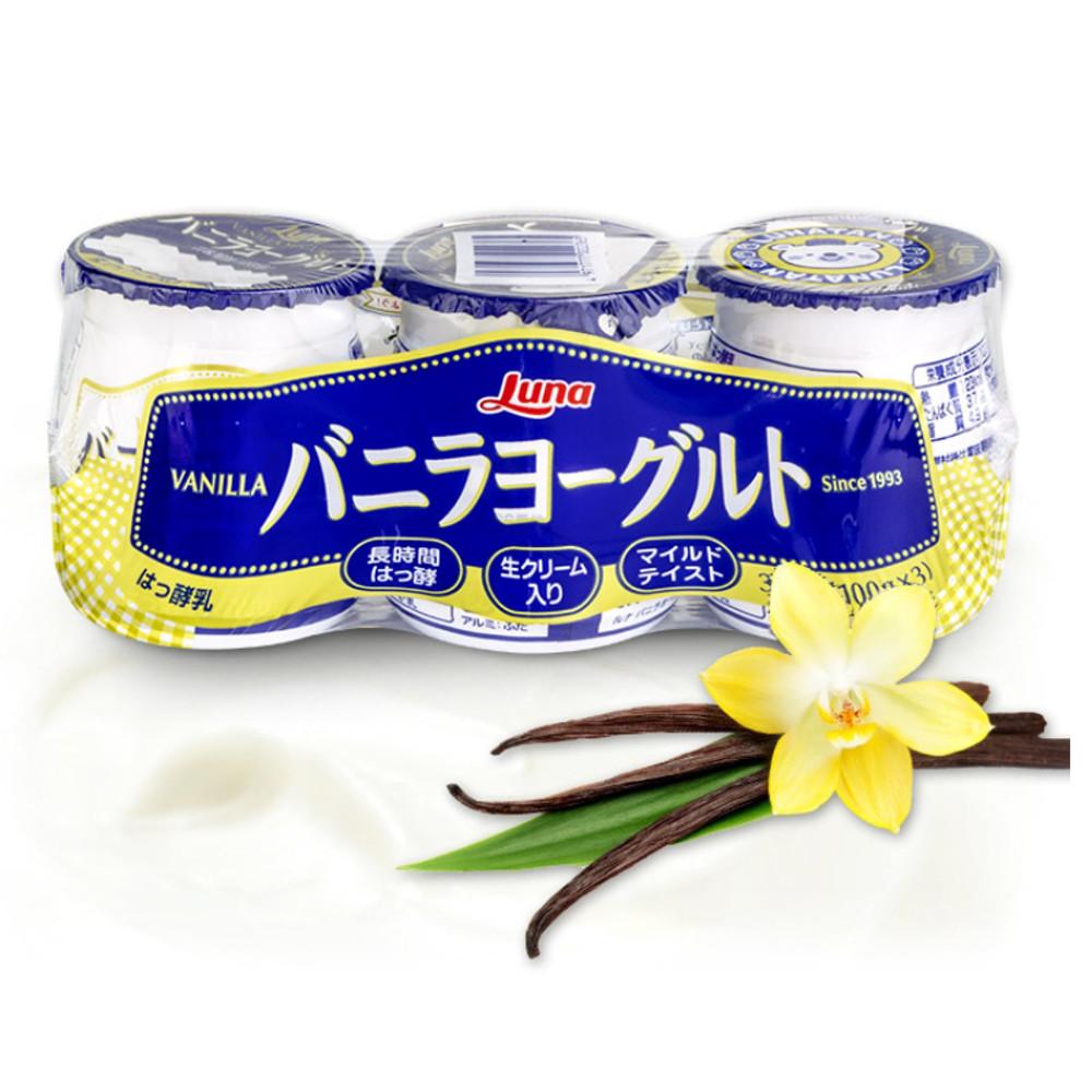 일본 편의점 루나 바닐라 요구르트 요거트 우유 푸딩 100g 3개 8팩