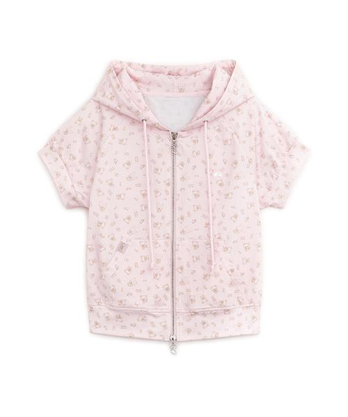 허그유어스킨(HUG YOUR SKIN) 코리락쿠마 프린트 후드집업 (핑크) - 사이즈 & 후기 | 무신사