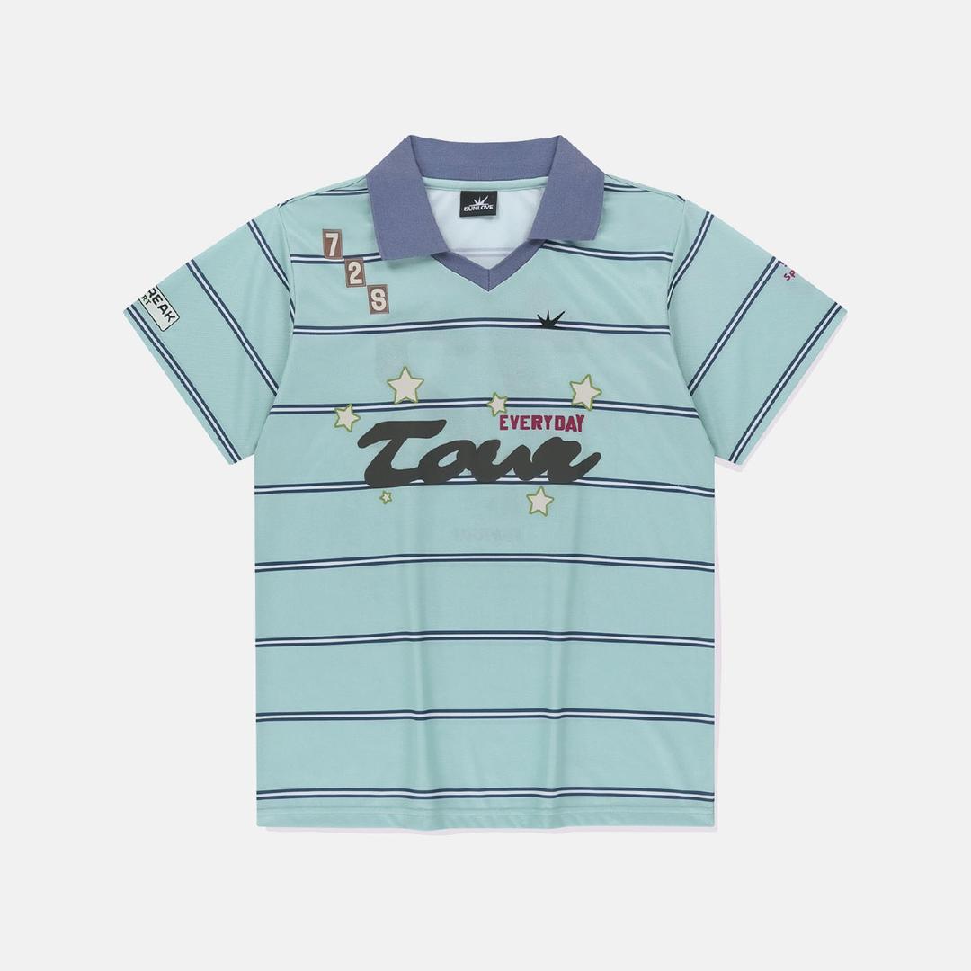 Striped Tour Golf Jersey Mint