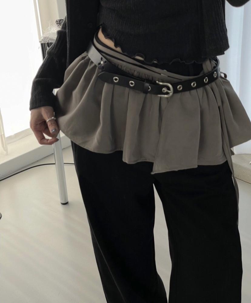 플라워 24fw 올리브 레이어드 스커트