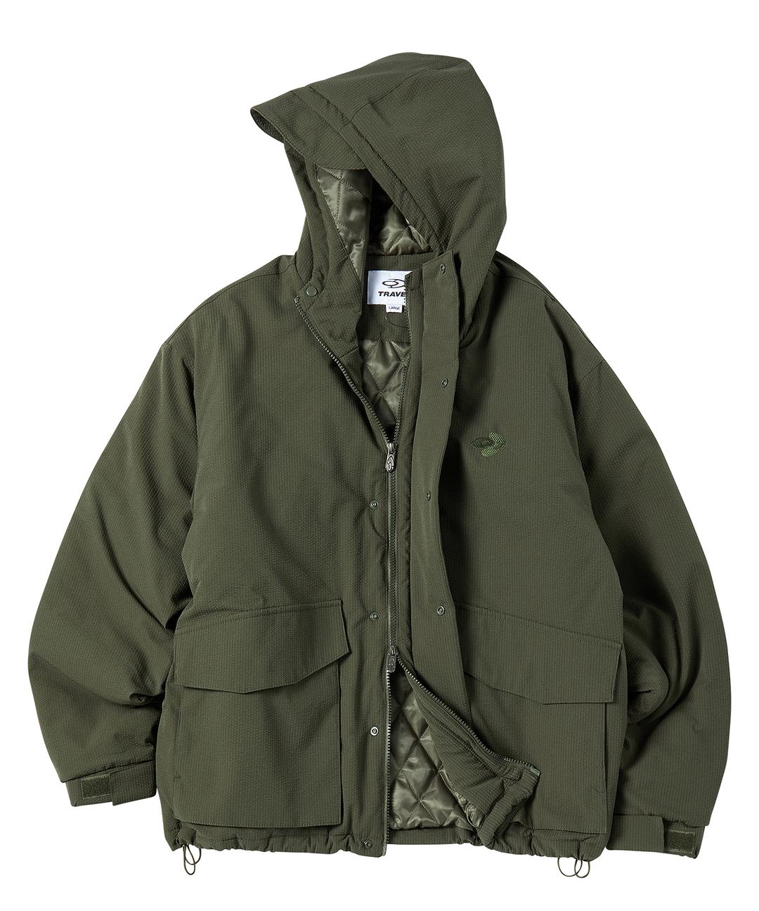 링클 라이트 패딩 자켓 카키