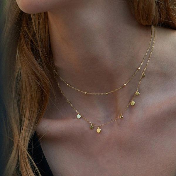 [세트할인] 시그니처 레이어드 925 실버 목걸이 2종 세트 6 (2컬러 택1)