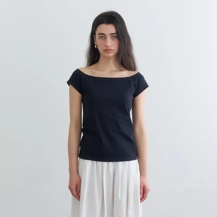 Off-Shoulder Cotton Top (Black)