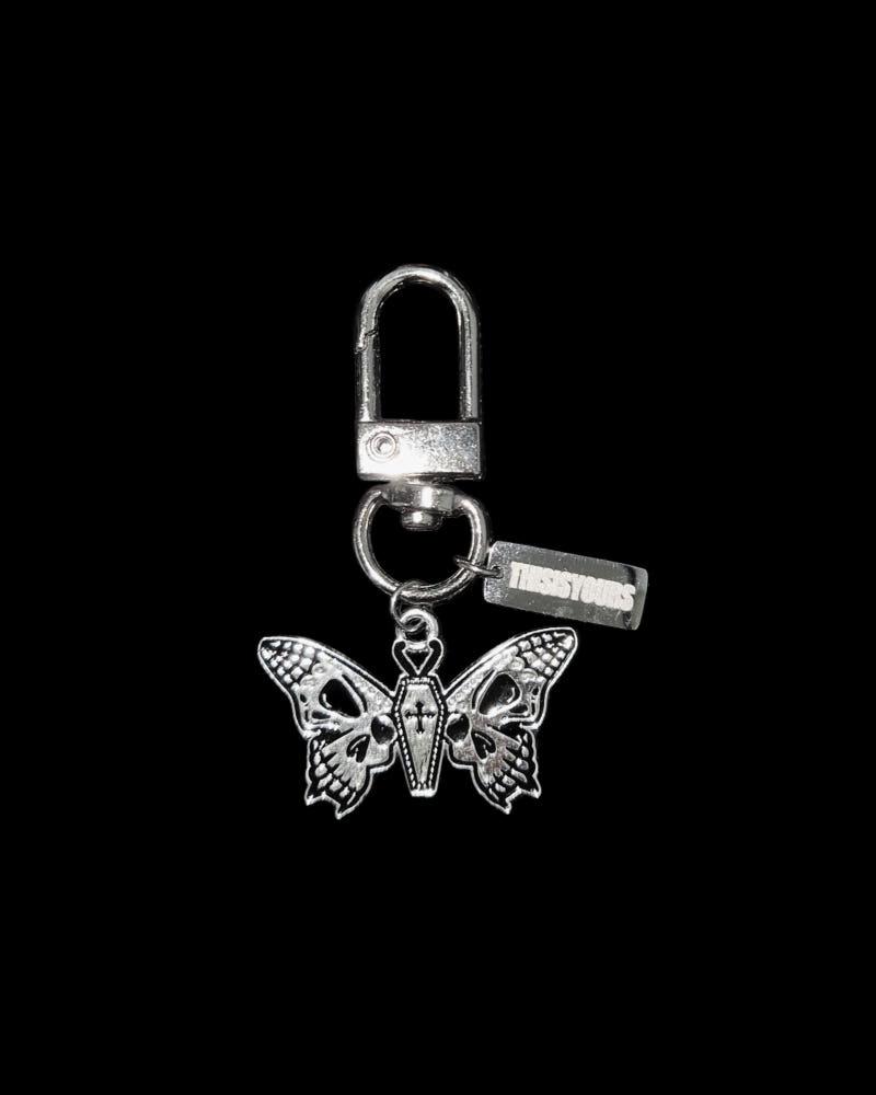 skull butterfly keychain 해골 나비 키체인