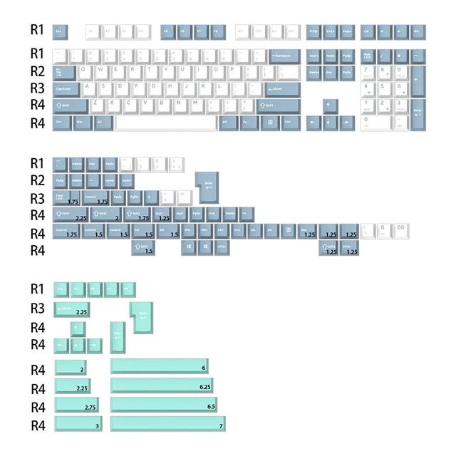 Ghost Judges GJ Shallow Sea Cherry PBT Doubleshot keycap for mx keyboard 60 65 87 104 xd64 xd68 bm60 bm65 SHOKO - Shallow Sea All in One