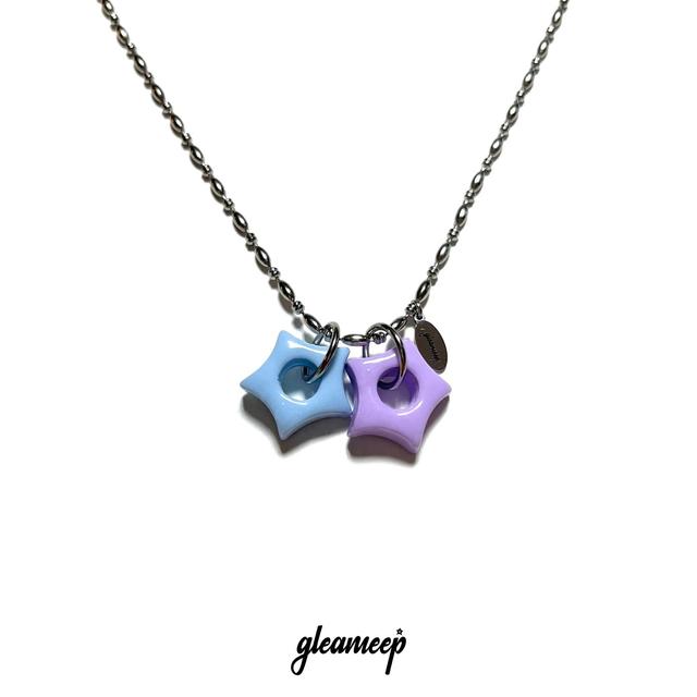 gleaming twin little star necklace [sky lavender]