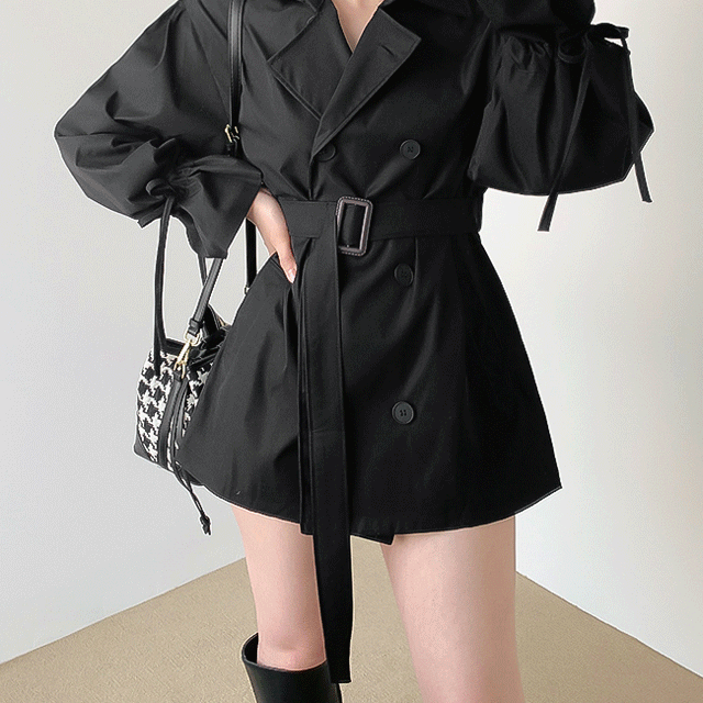 [주문폭쭈!!!/기획특가] 벨트 숏 바바리 트렌치자켓 2color
