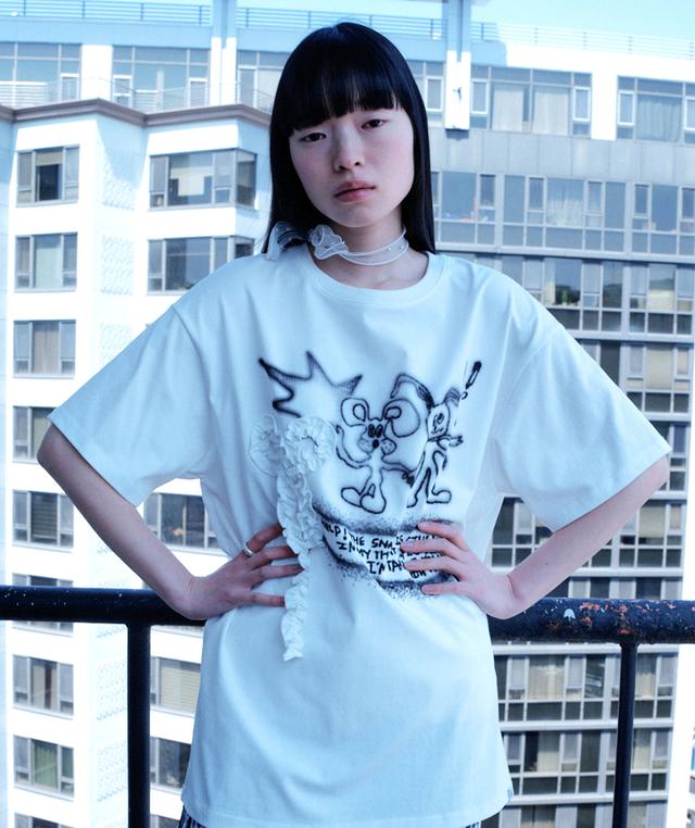 Ruffled Bow Top [White]