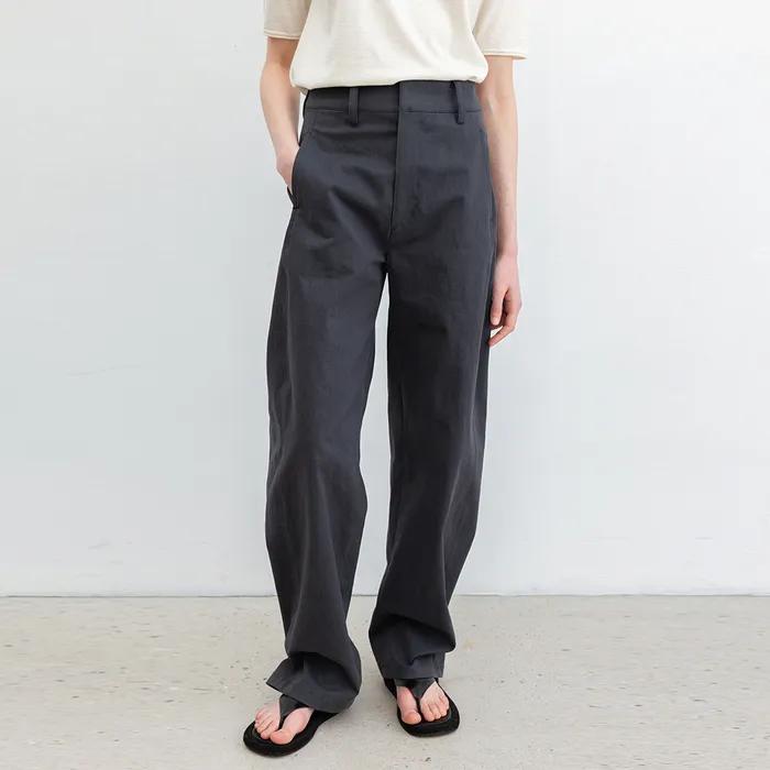 [2차 리오더] Purecurve Ankle Button Pants_Charcoal