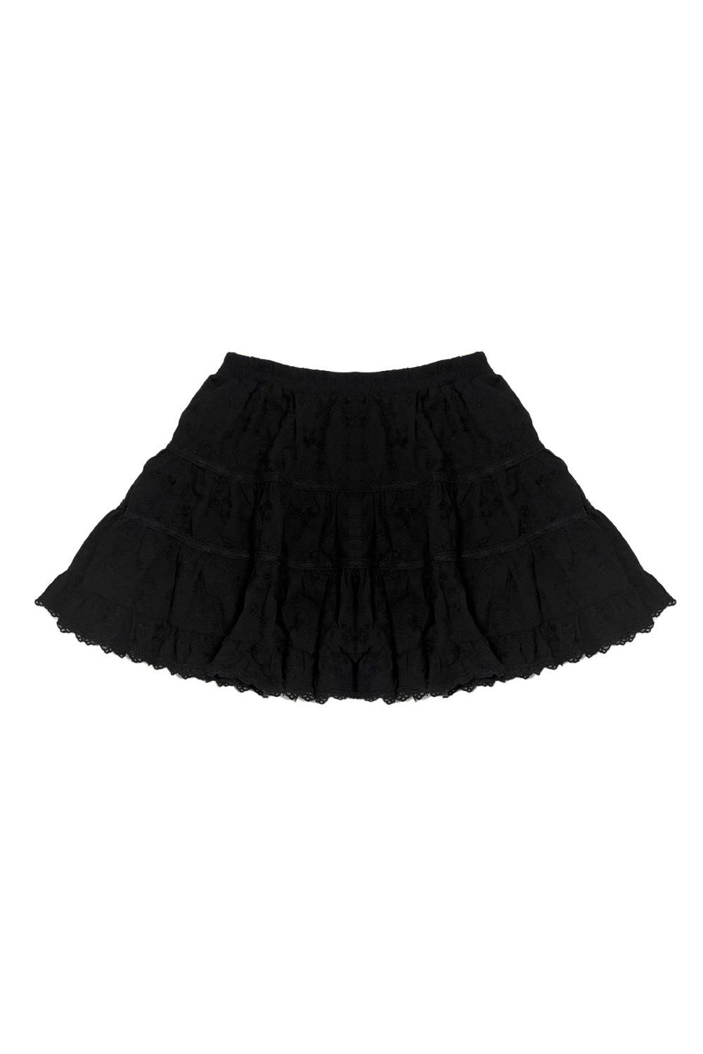 Eyelet Lace Skirt Black