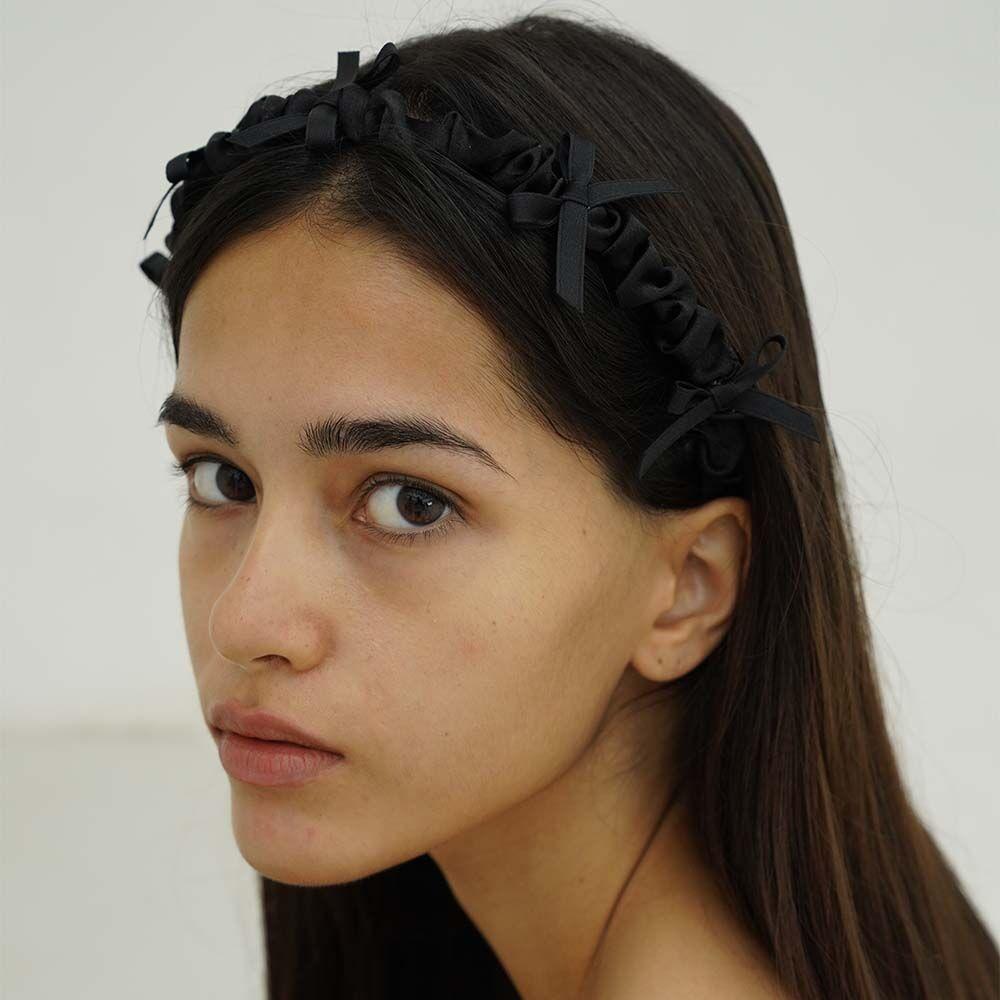 satin petit ribbon hair band 5.1 - noir