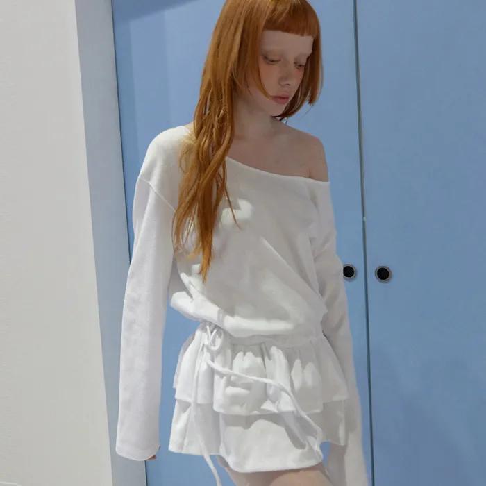 Frill Layered Long Sleeve White