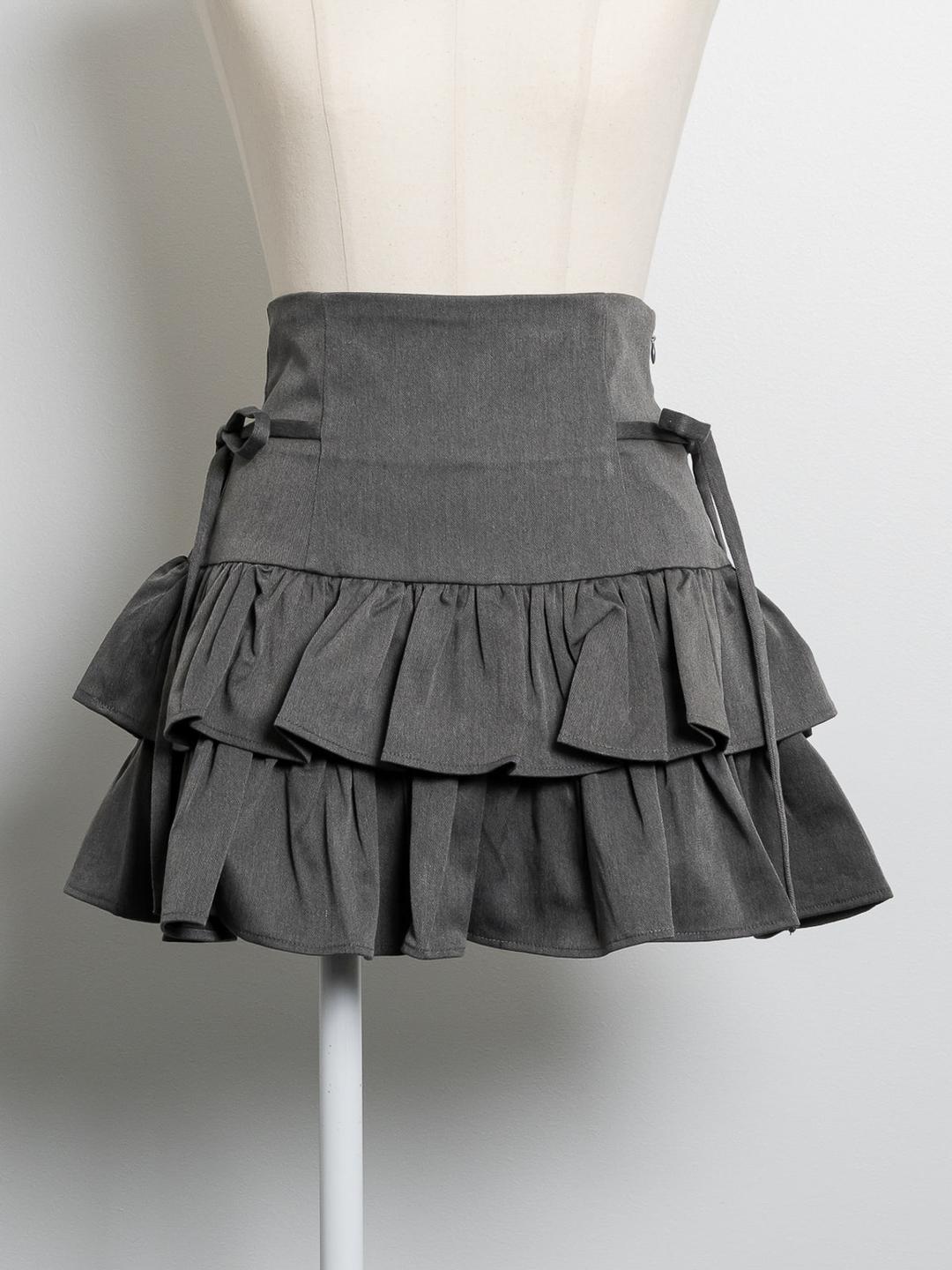 サイドリボンティアードスカート