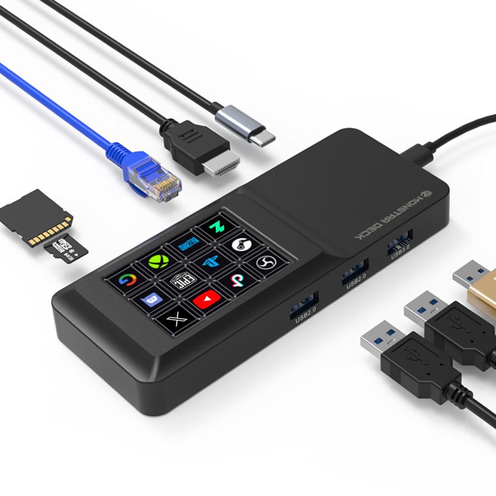 몬스타기어 몬스타덱 TS12P8 한글 스트림덱 유튜브 사진 편집 매크로 단축키 키패드