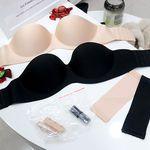 [D컵 추가]비밀포장 세일이벤트 3set 웨딩홀 오프숄더브라 끈없는브라 하프컵 웨딩브라 브라탑 박스포장