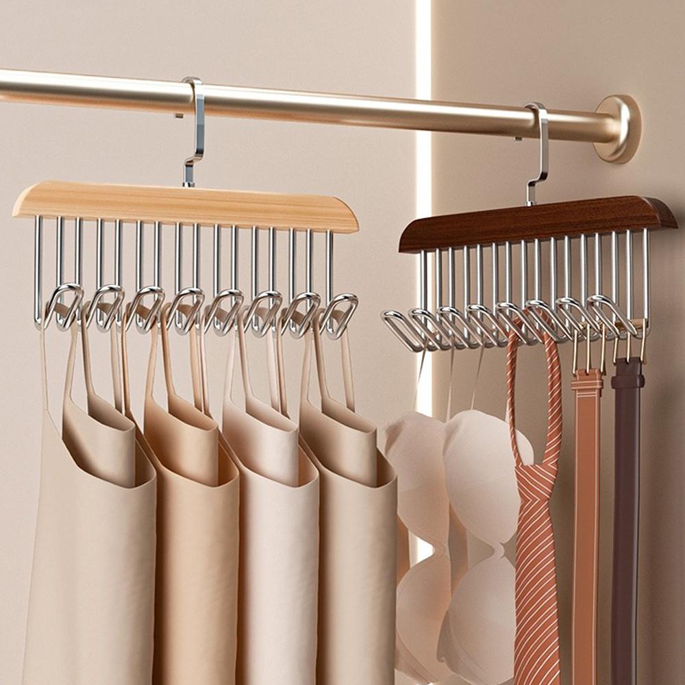 [2p세트] 아이데이지 나무 원목 옷걸이 우드 멀티 후크형 옷걸이 회전 튼튼한 옷걸이